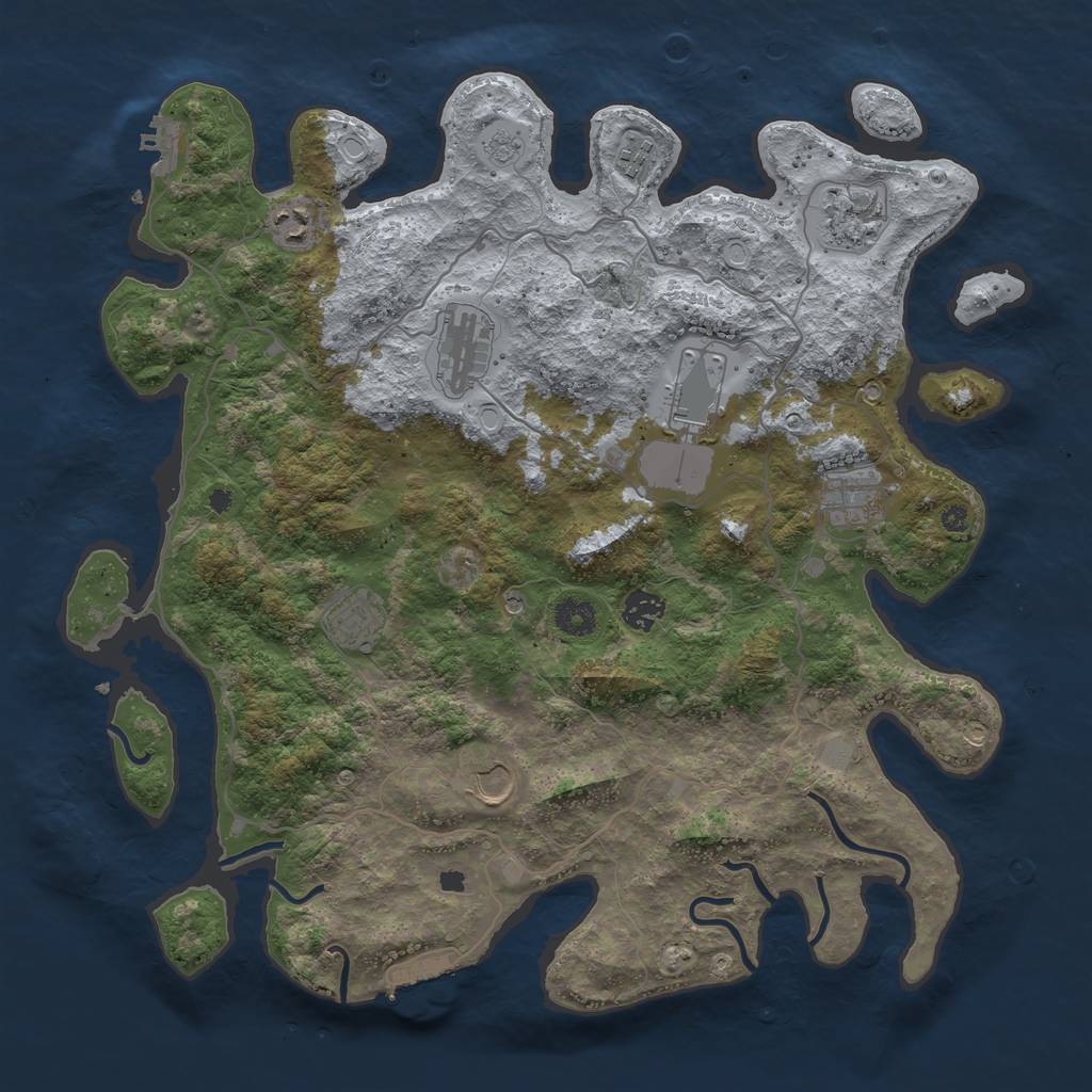 Rust Map: Procedural Map, Size: 4000, Seed: 95271, 18 Monuments