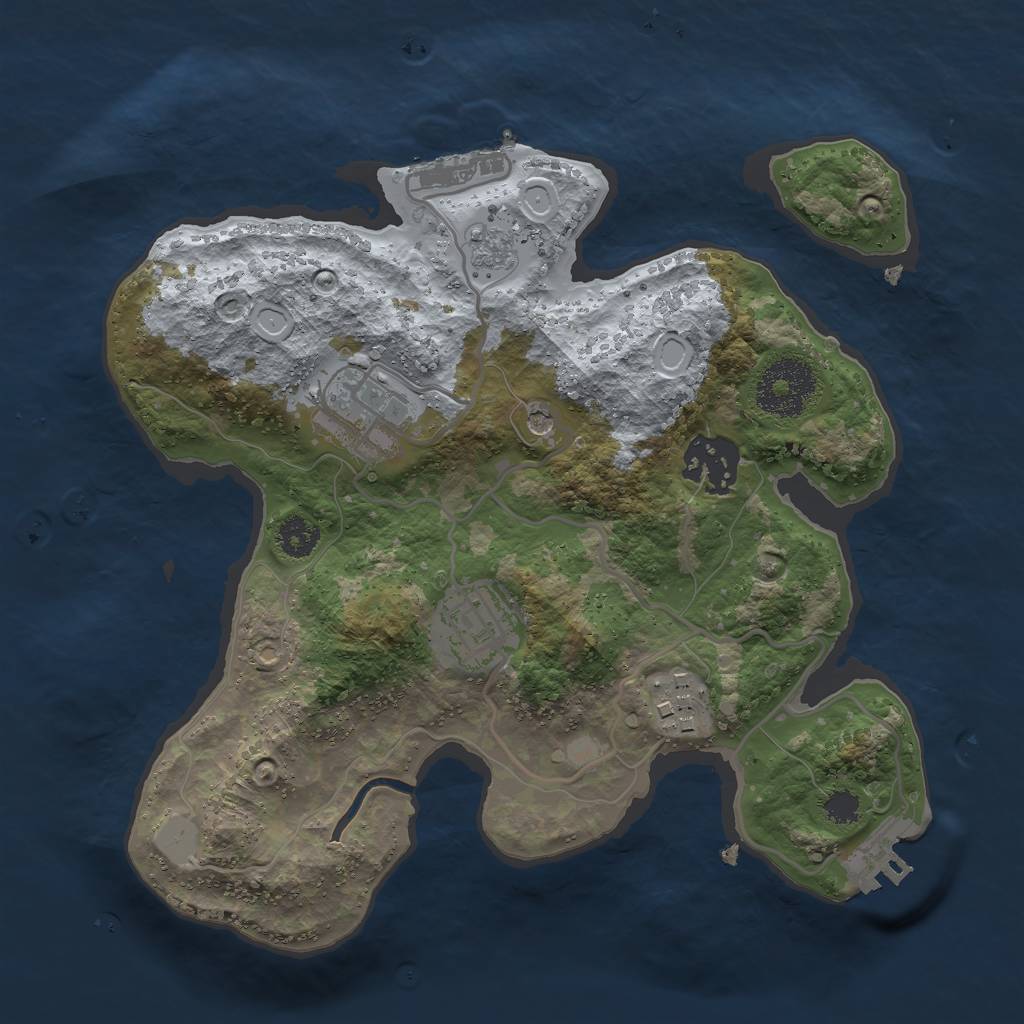 Rust Map: Procedural Map, Size: 2600, Seed: 245732, 13 Monuments