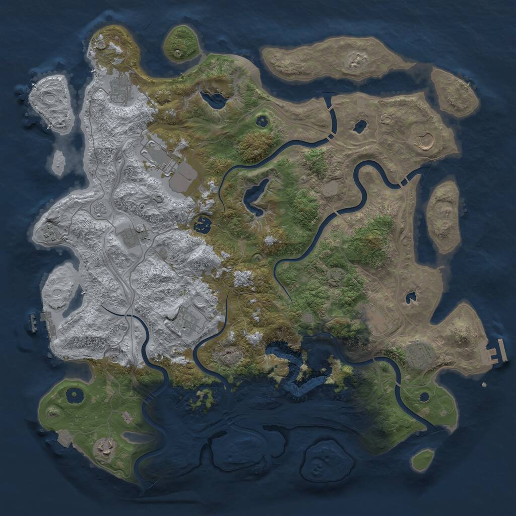 Rust Map: Procedural Map, Size: 4500, Seed: 1894345113, 16 Monuments
