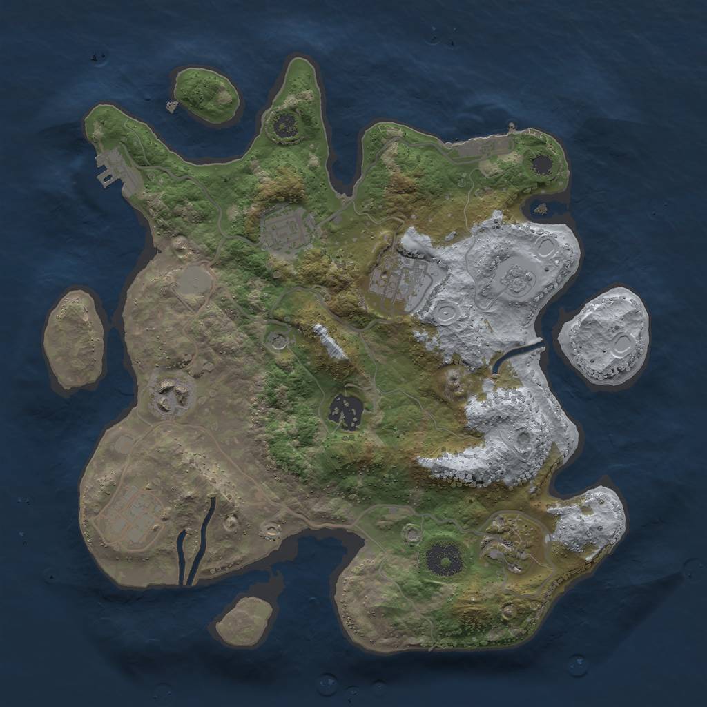 Rust Map: Procedural Map, Size: 3000, Seed: 1536938710, 15 Monuments