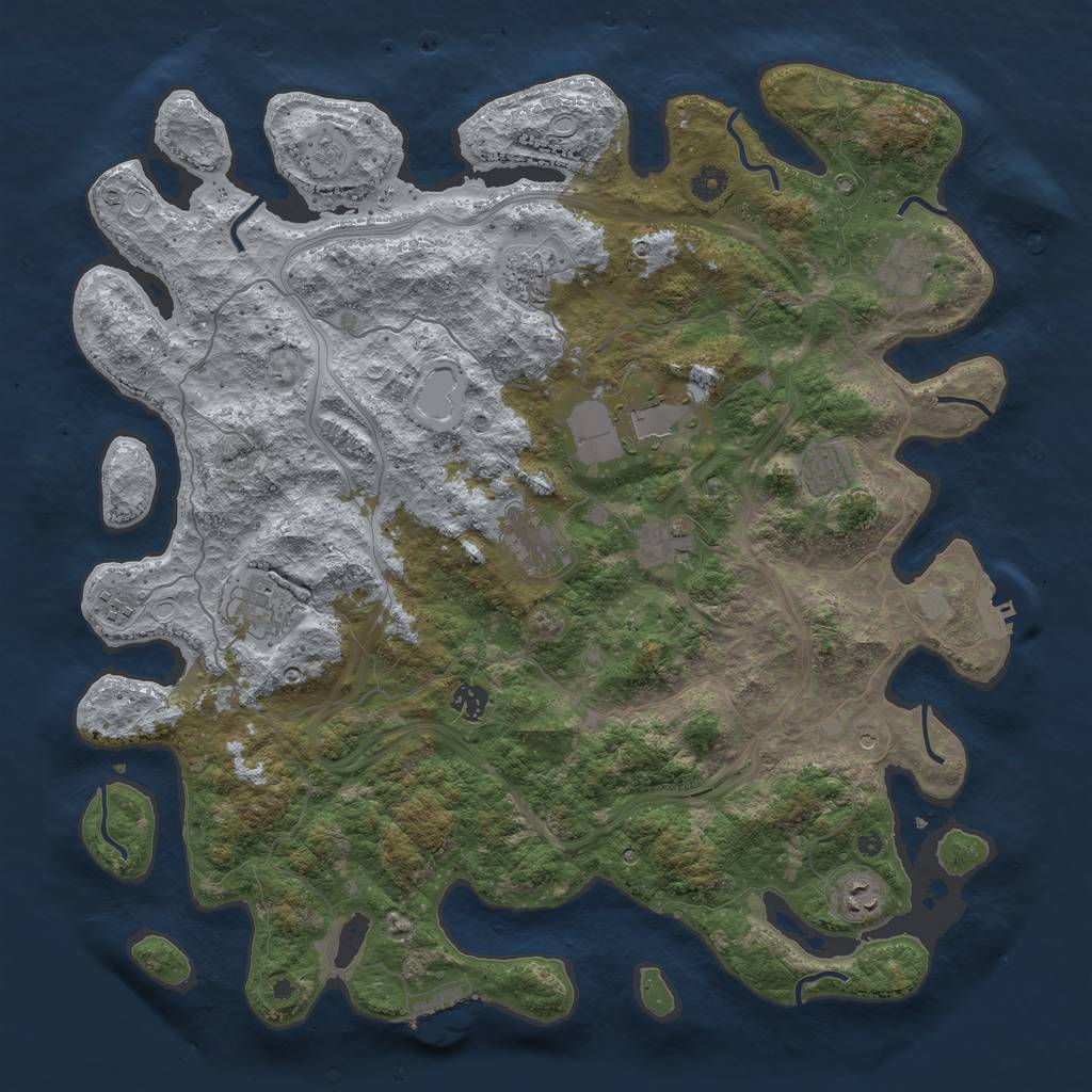 Rust Map: Procedural Map, Size: 4500, Seed: 870, 19 Monuments