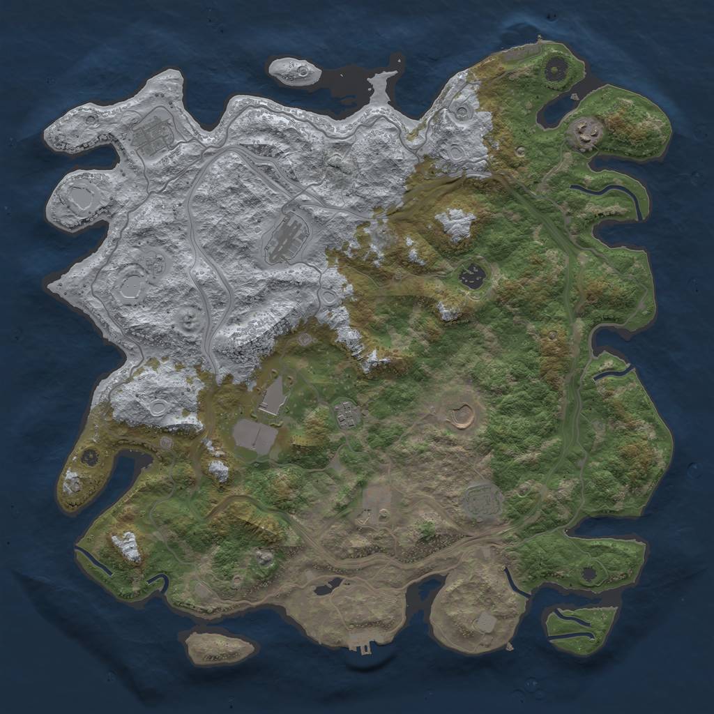 Rust Map: Procedural Map, Size: 4400, Seed: 201020221, 18 Monuments