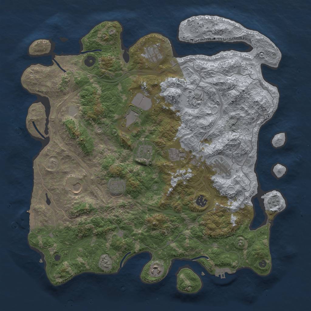 Rust Map: Procedural Map, Size: 4250, Seed: 1882195413, 20 Monuments