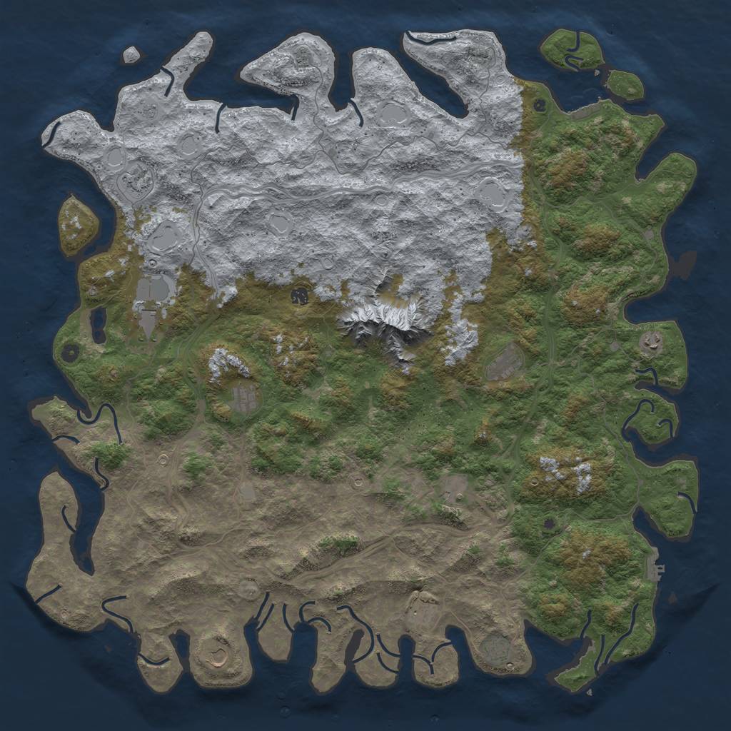 Rust Map: Procedural Map, Size: 6000, Seed: 1637874692, 20 Monuments