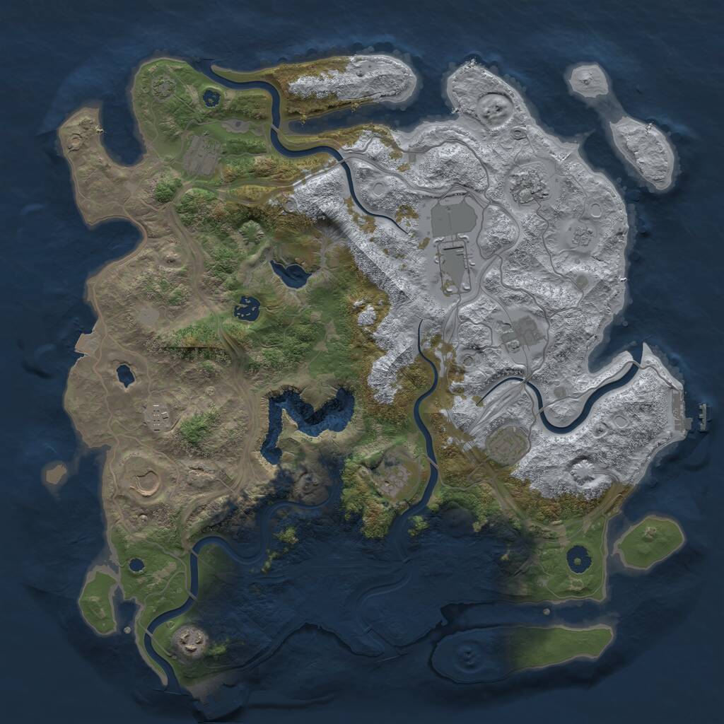 Rust Map: Procedural Map, Size: 4250, Seed: 1986227220, 16 Monuments