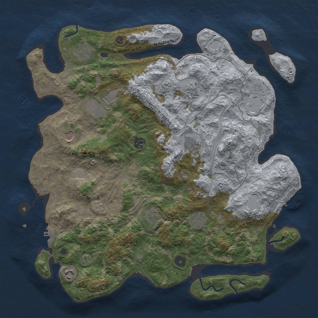 Rust Map: Procedural Map, Size: 4250, Seed: 1986227220, 19 Monuments