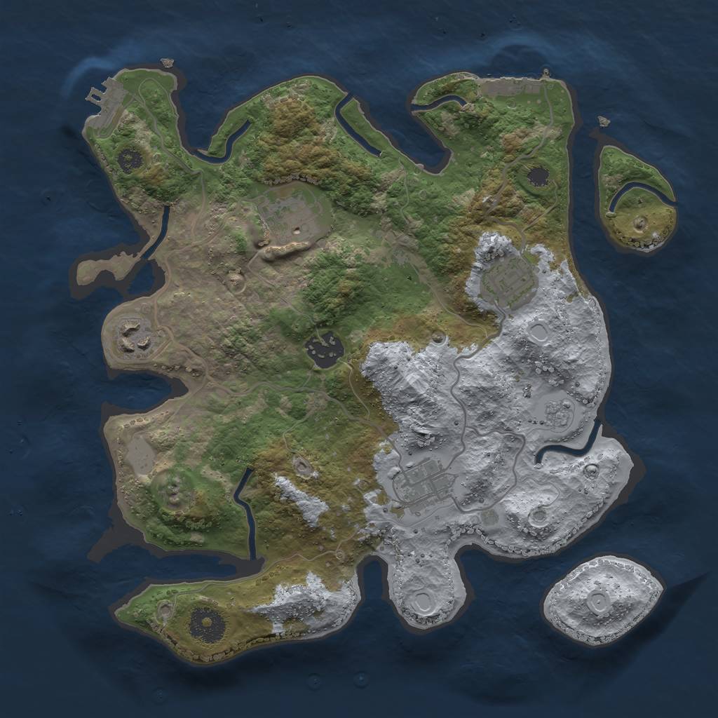 Rust Map: Procedural Map, Size: 3000, Seed: 13241, 13 Monuments