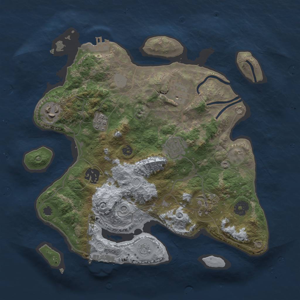 Rust Map: Procedural Map, Size: 3000, Seed: 2333026, 15 Monuments