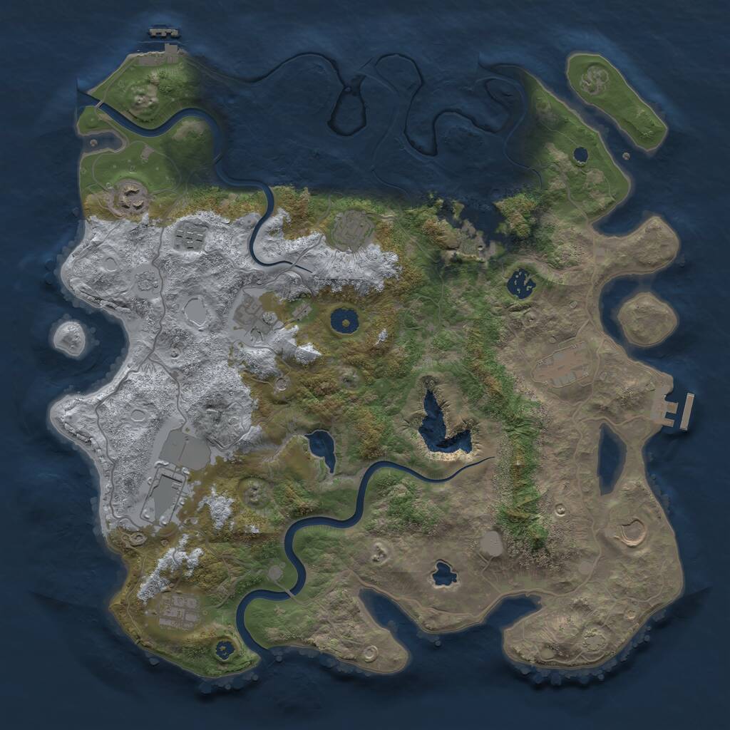 Rust Map: Procedural Map, Size: 4000, Seed: 91017390, 16 Monuments