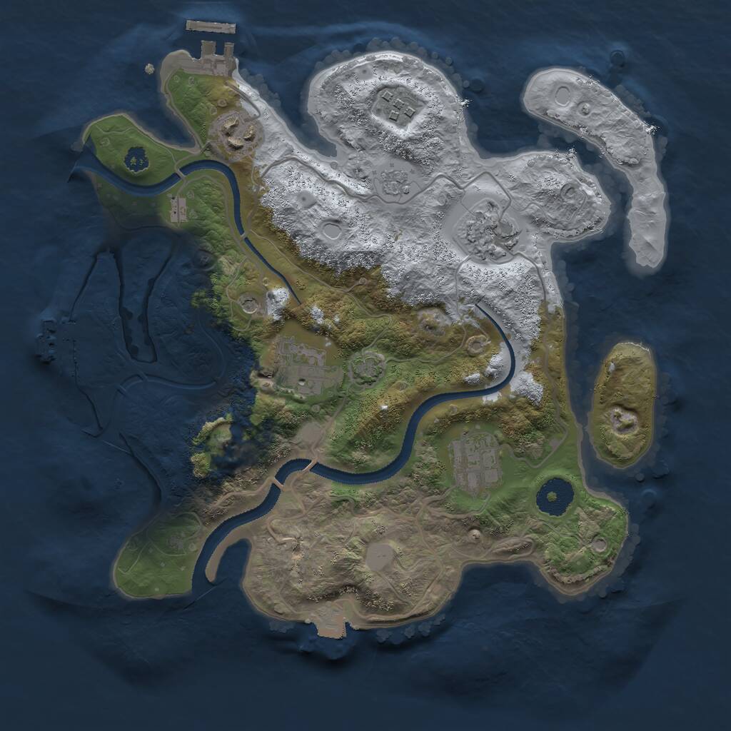 Rust Map: Procedural Map, Size: 3000, Seed: 1157, 11 Monuments