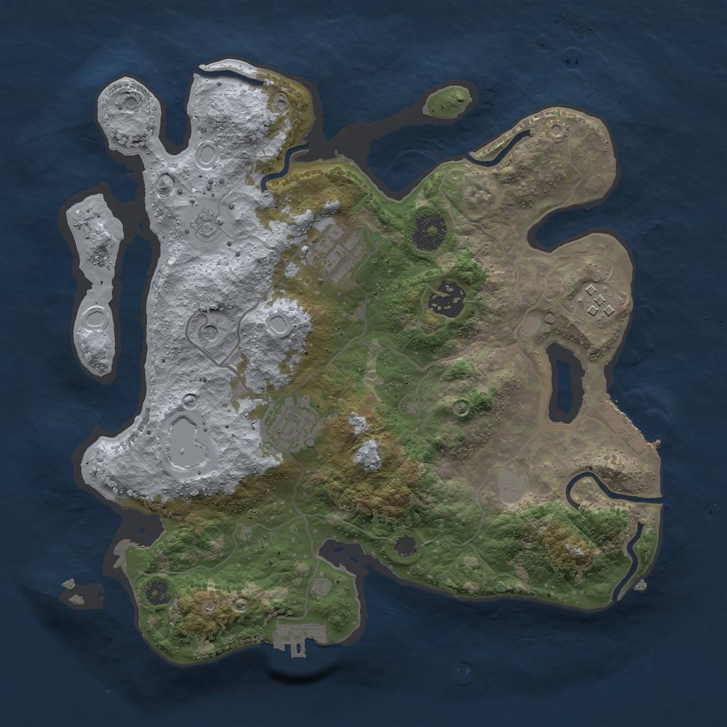 Rust Map: Procedural Map, Size: 3000, Seed: 44953, 13 Monuments