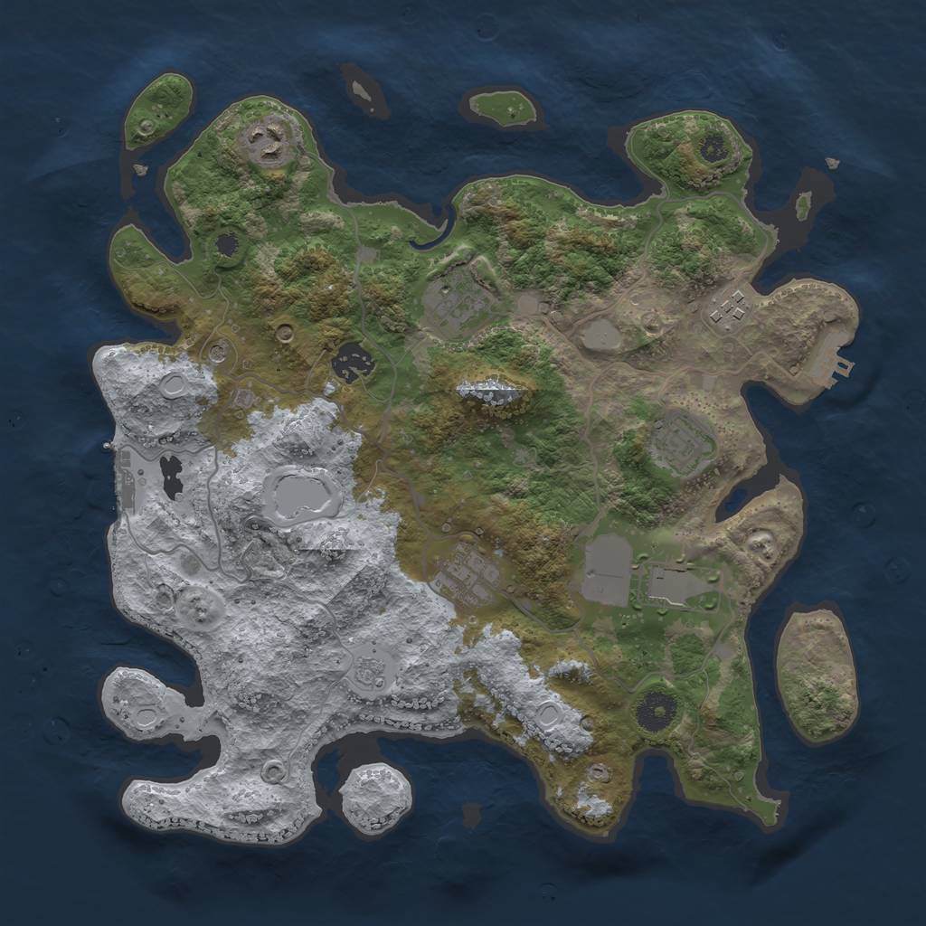 Rust Map: Procedural Map, Size: 3500, Seed: 1941216000, 16 Monuments