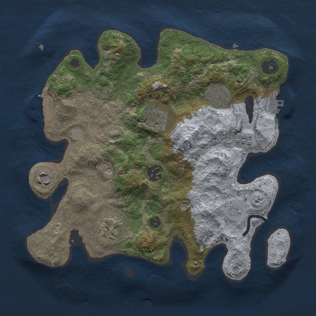 Rust Map: Procedural Map, Size: 3000, Seed: 853956, 15 Monuments