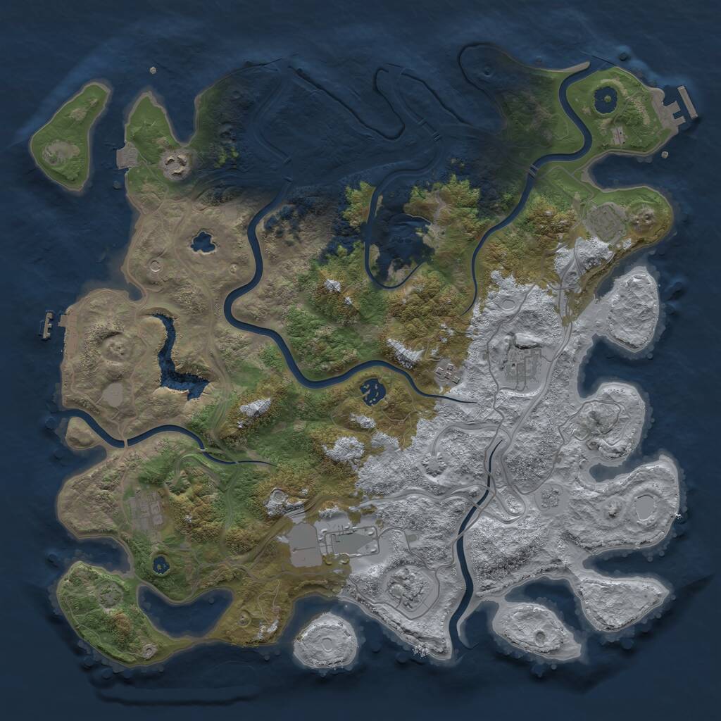Rust Map: Procedural Map, Size: 4250, Seed: 373312467, 14 Monuments