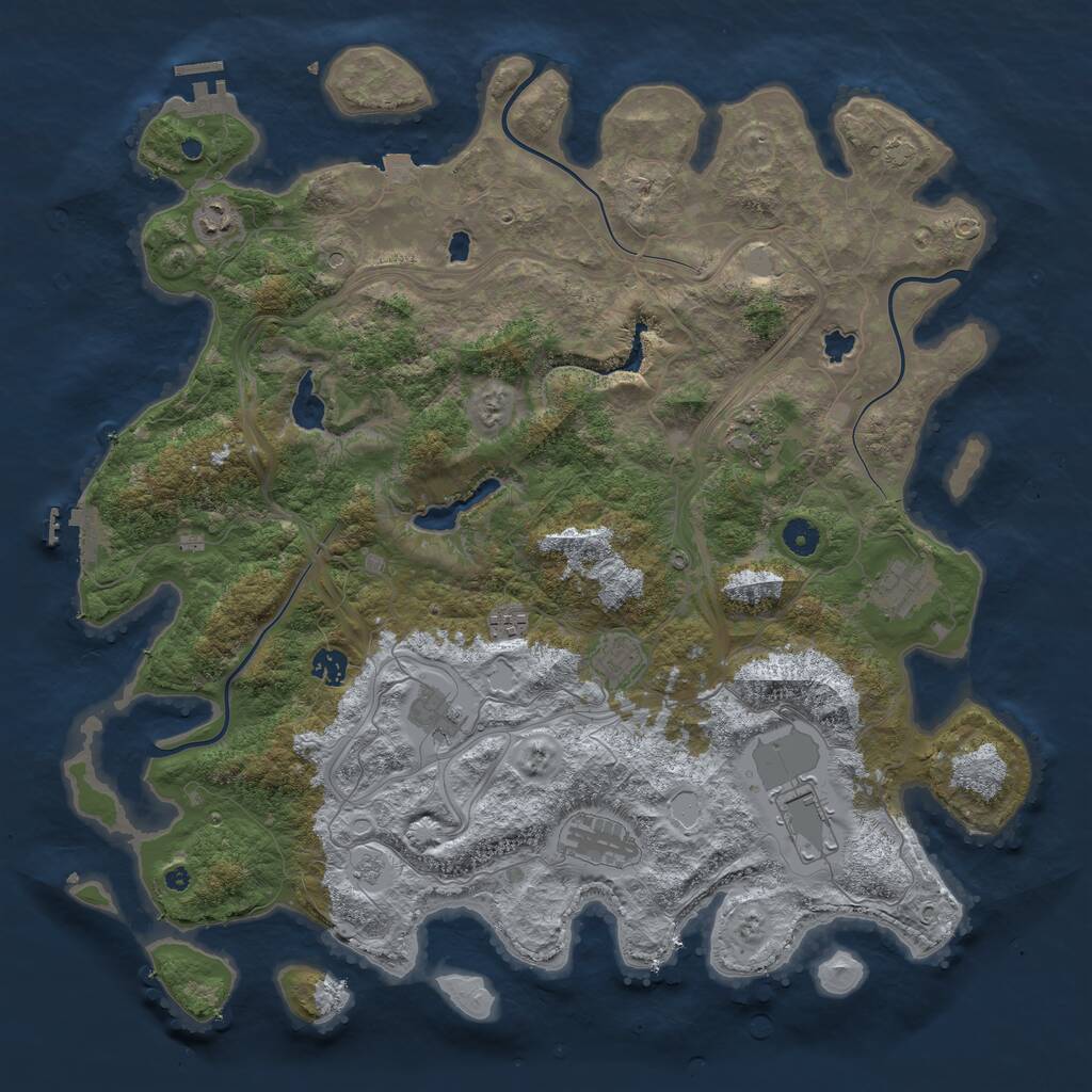 Rust Map: Procedural Map, Size: 4500, Seed: 901, 15 Monuments