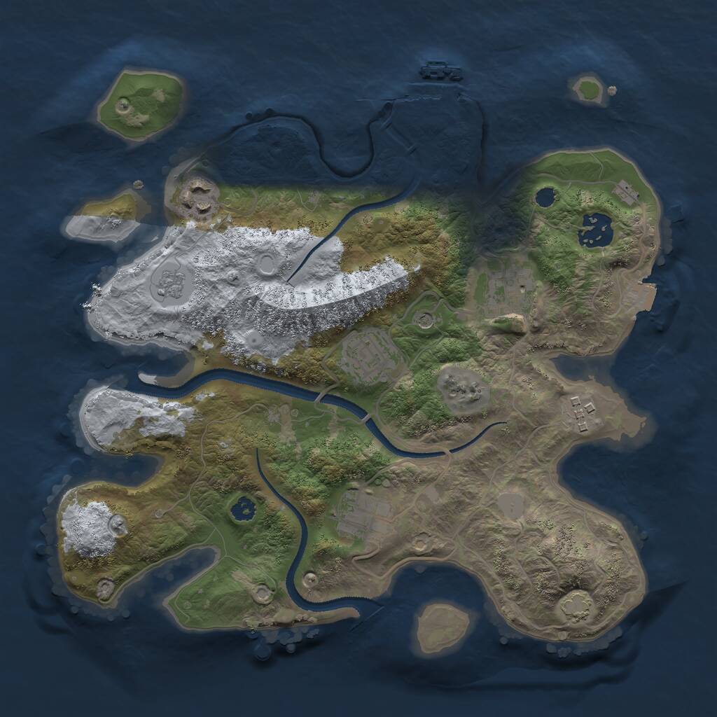 Rust Map: Procedural Map, Size: 3000, Seed: 168366491, 11 Monuments