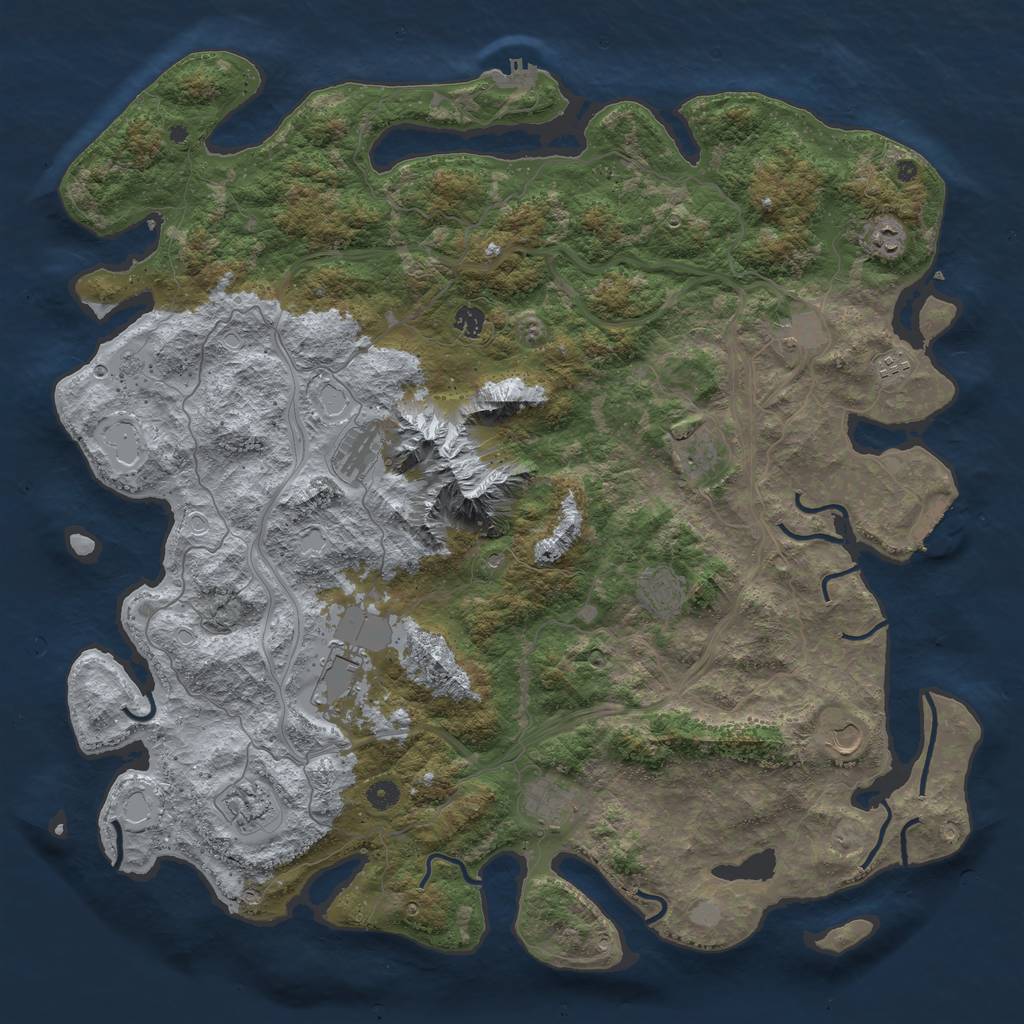 Rust Map: Procedural Map, Size: 5000, Seed: 238835968, 20 Monuments