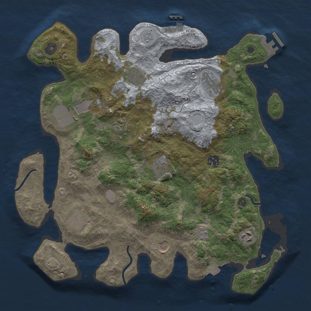 Rust Map: Procedural Map, Size: 3750, Seed: 76335824, 15 Monuments