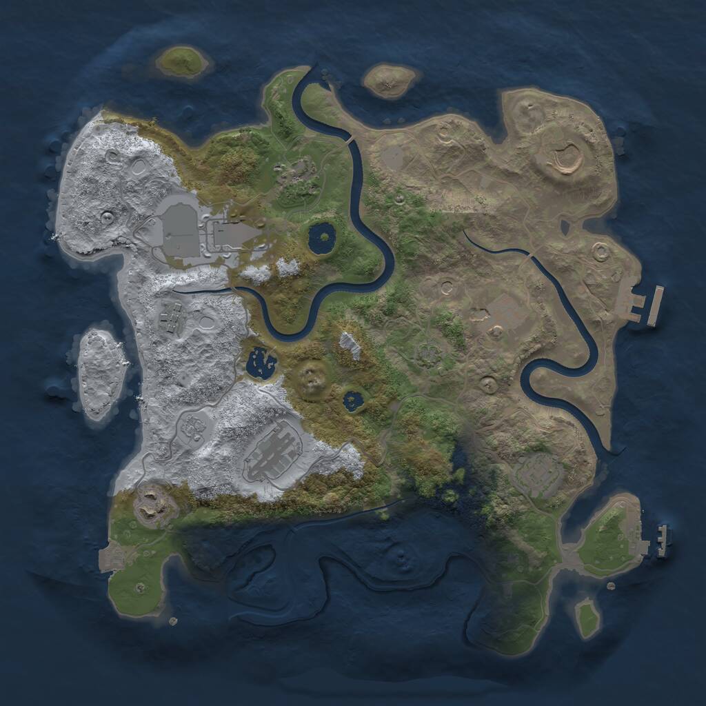 Rust Map: Procedural Map, Size: 3500, Seed: 88240517, 15 Monuments