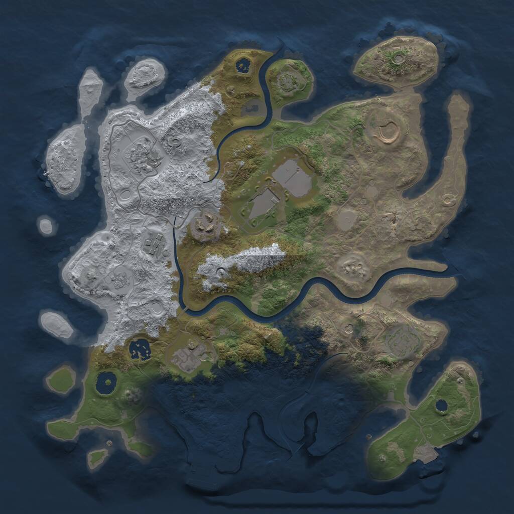 Rust Map: Procedural Map, Size: 3500, Seed: 16377066, 13 Monuments