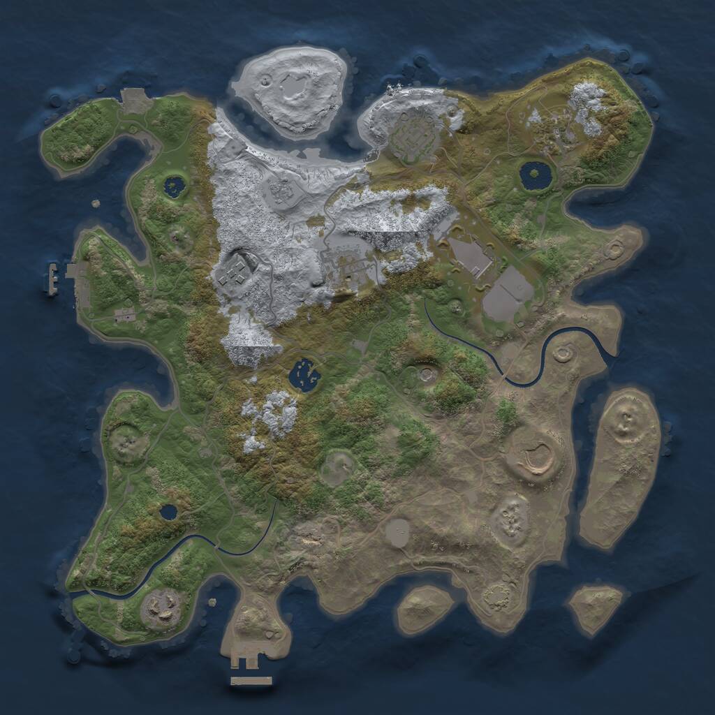 Rust Map: Procedural Map, Size: 3500, Seed: 96314164, 14 Monuments