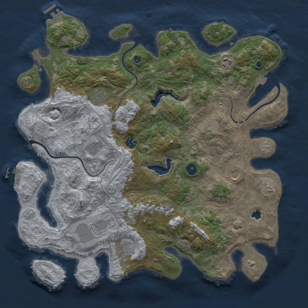 Rust Map: Procedural Map, Size: 4250, Seed: 316846524, 15 Monuments
