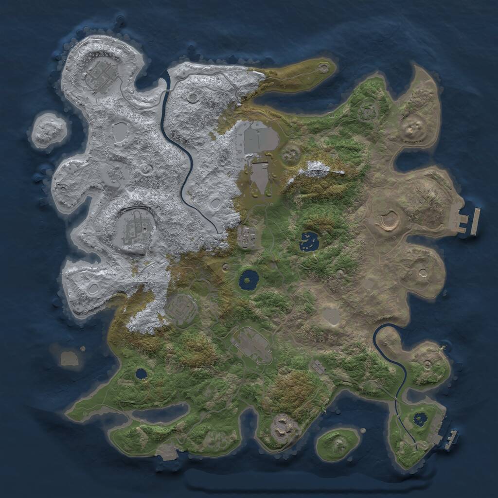 Rust Map: Procedural Map, Size: 3700, Seed: 18749089, 15 Monuments