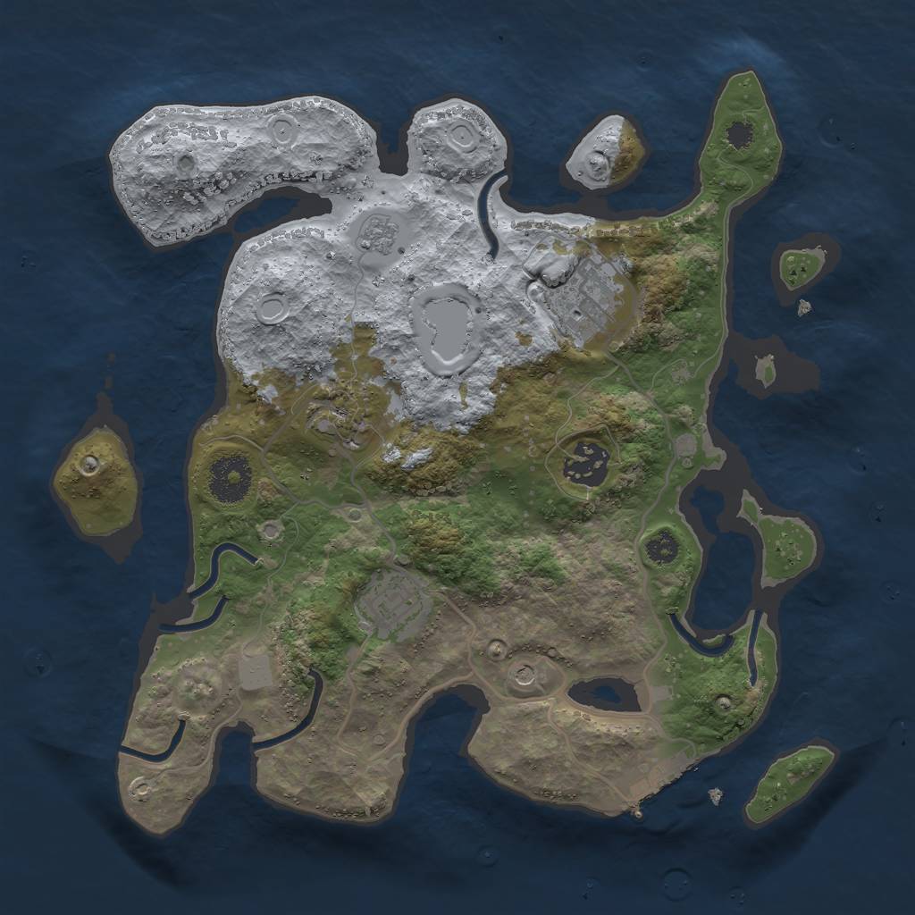 Rust Map: Procedural Map, Size: 3000, Seed: 1892010087, 12 Monuments