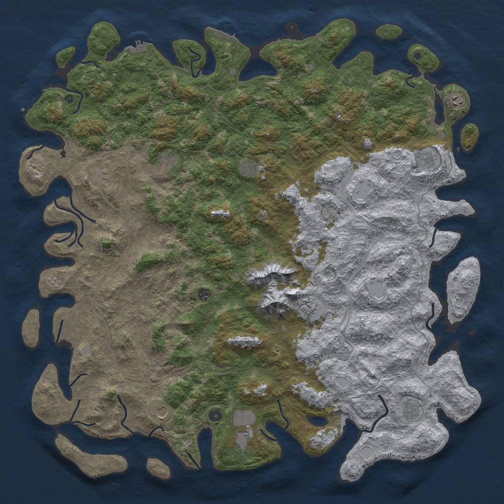 Rust Map: Procedural Map, Size: 6000, Seed: 19696059, 20 Monuments