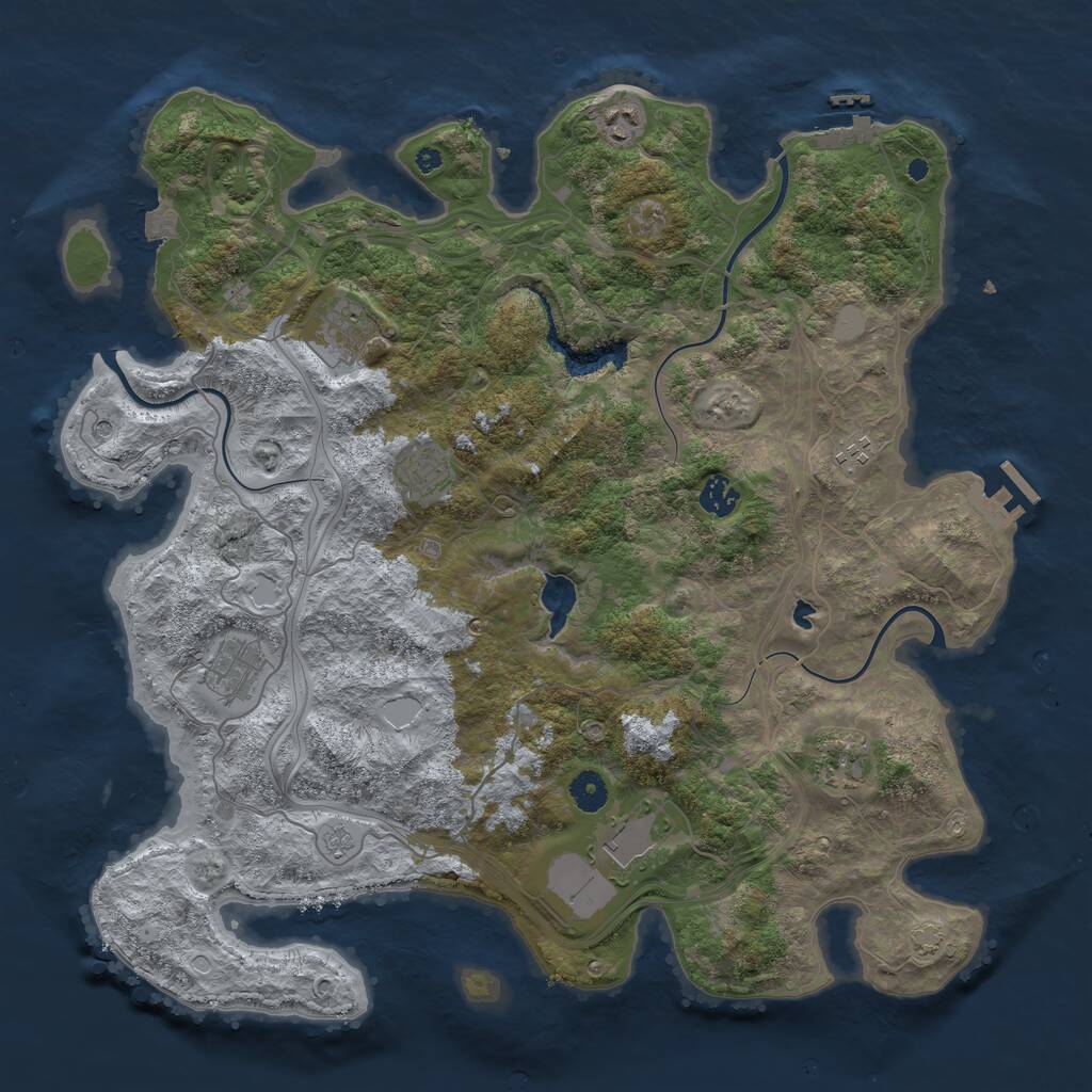 Rust Map: Procedural Map, Size: 4250, Seed: 515466323, 14 Monuments