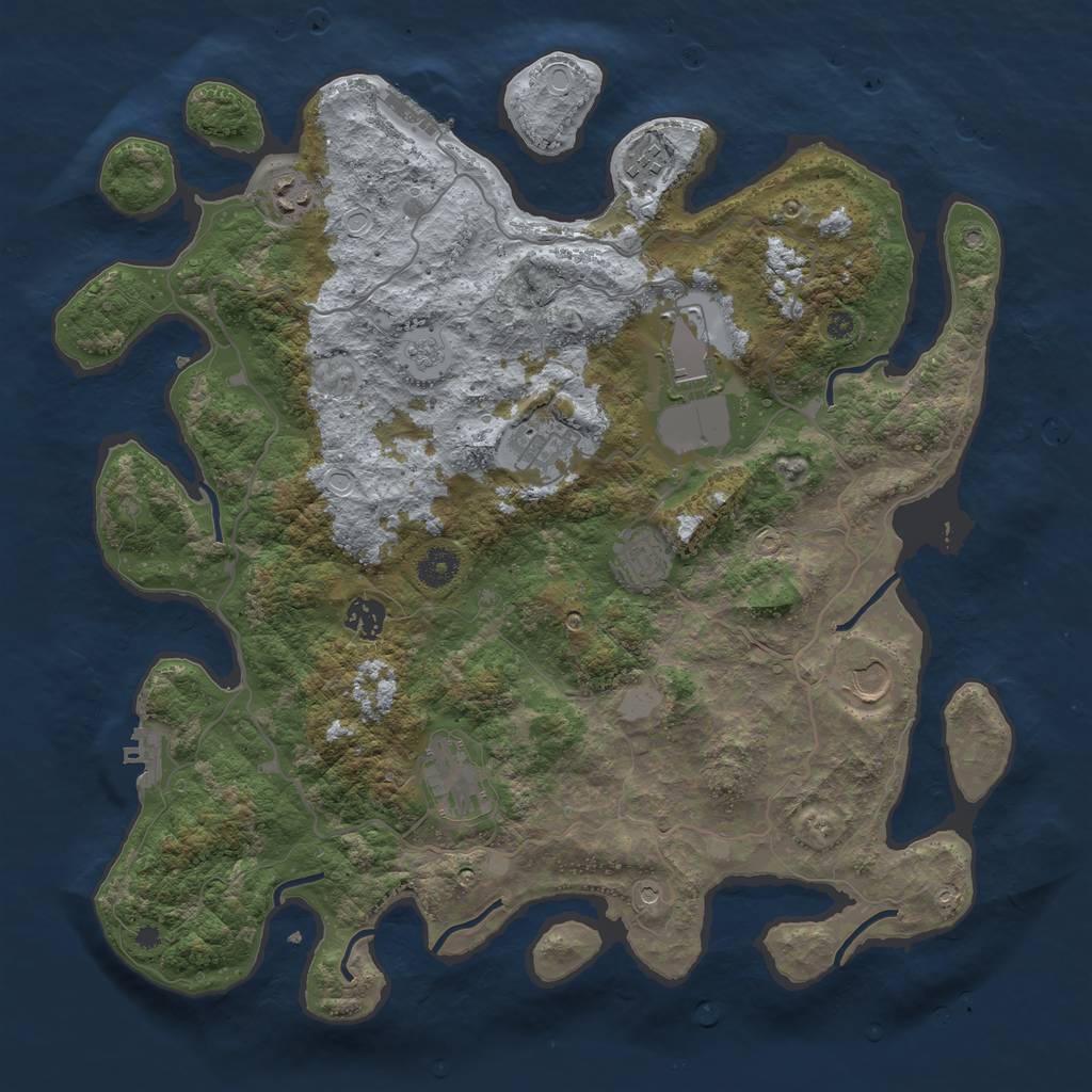Rust Map: Procedural Map, Size: 4000, Seed: 96314164, 17 Monuments