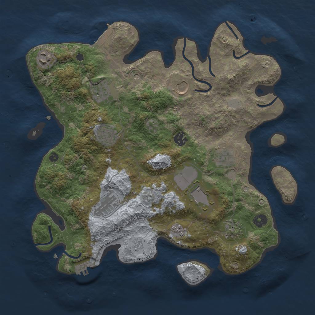 Rust Map: Procedural Map, Size: 3500, Seed: 120472, 19 Monuments
