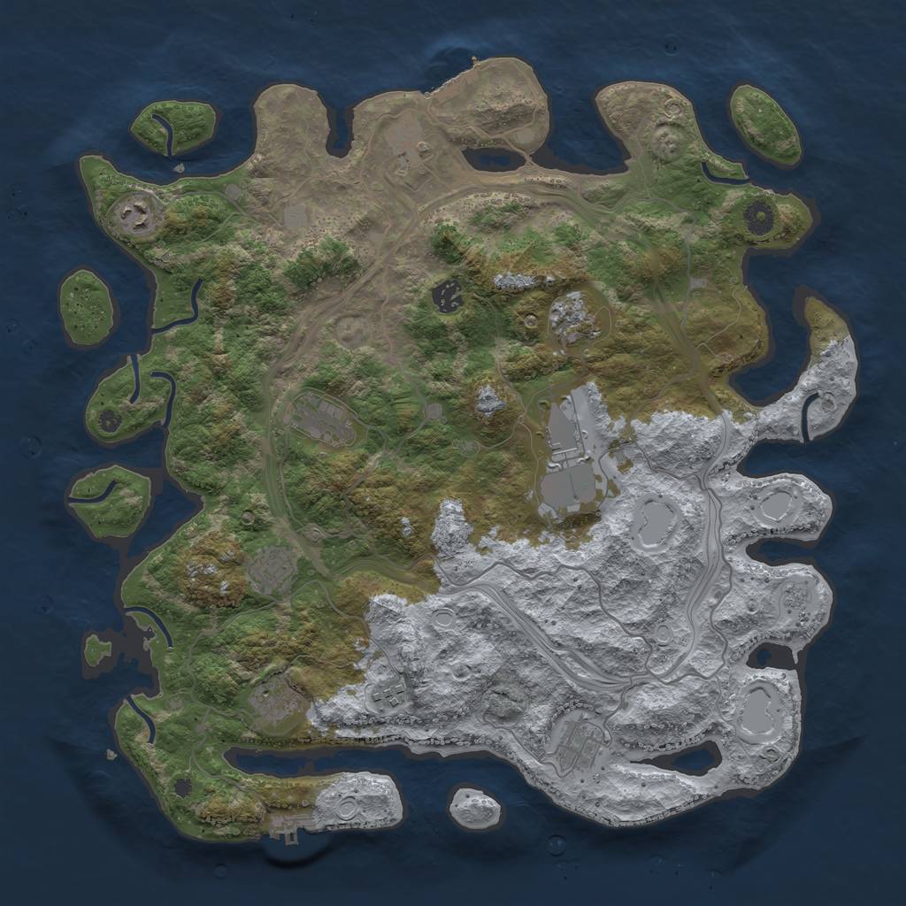 Rust Map: Procedural Map, Size: 4250, Seed: 1343221676, 18 Monuments