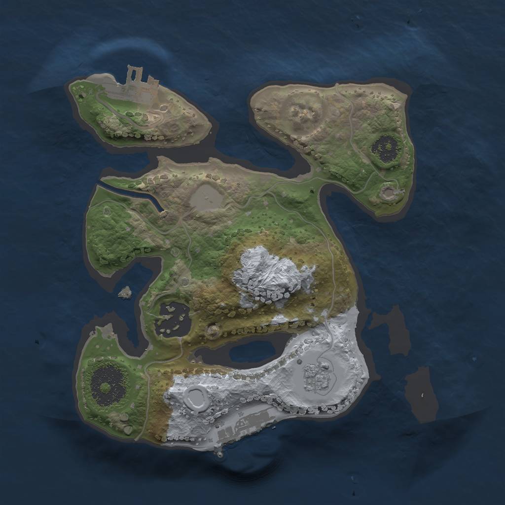 Rust Map: Procedural Map, Size: 2000, Seed: 1235434, 9 Monuments