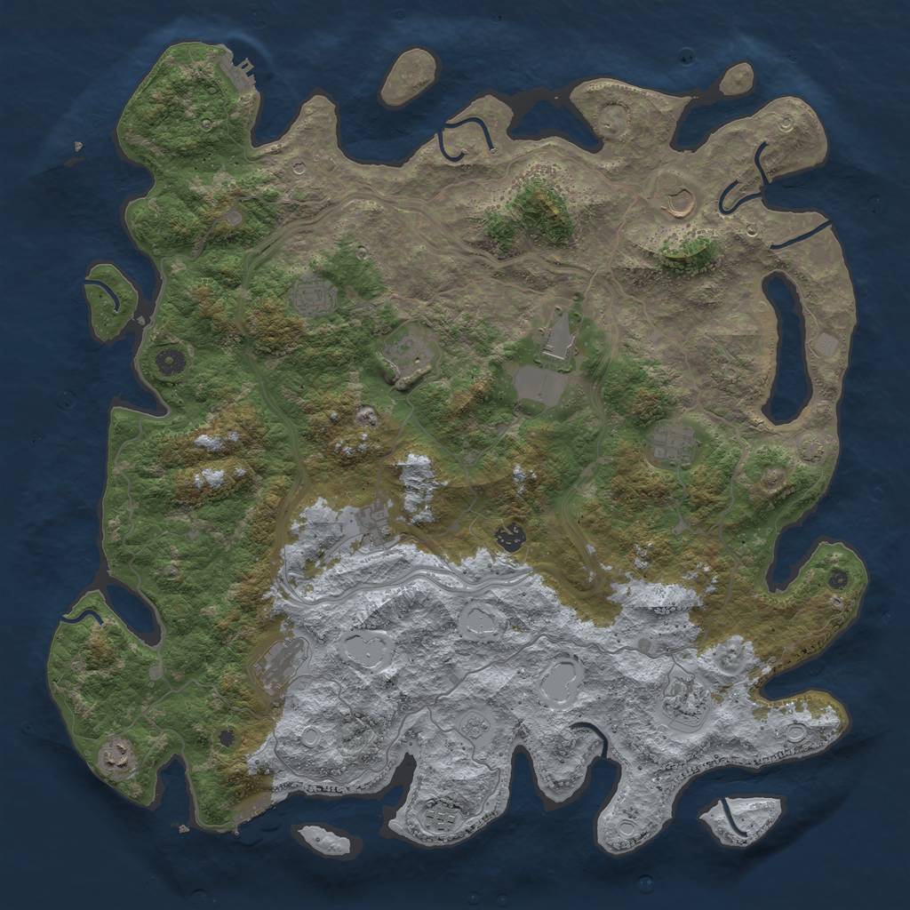 Rust Map: Procedural Map, Size: 4800, Seed: 1665269750, 19 Monuments