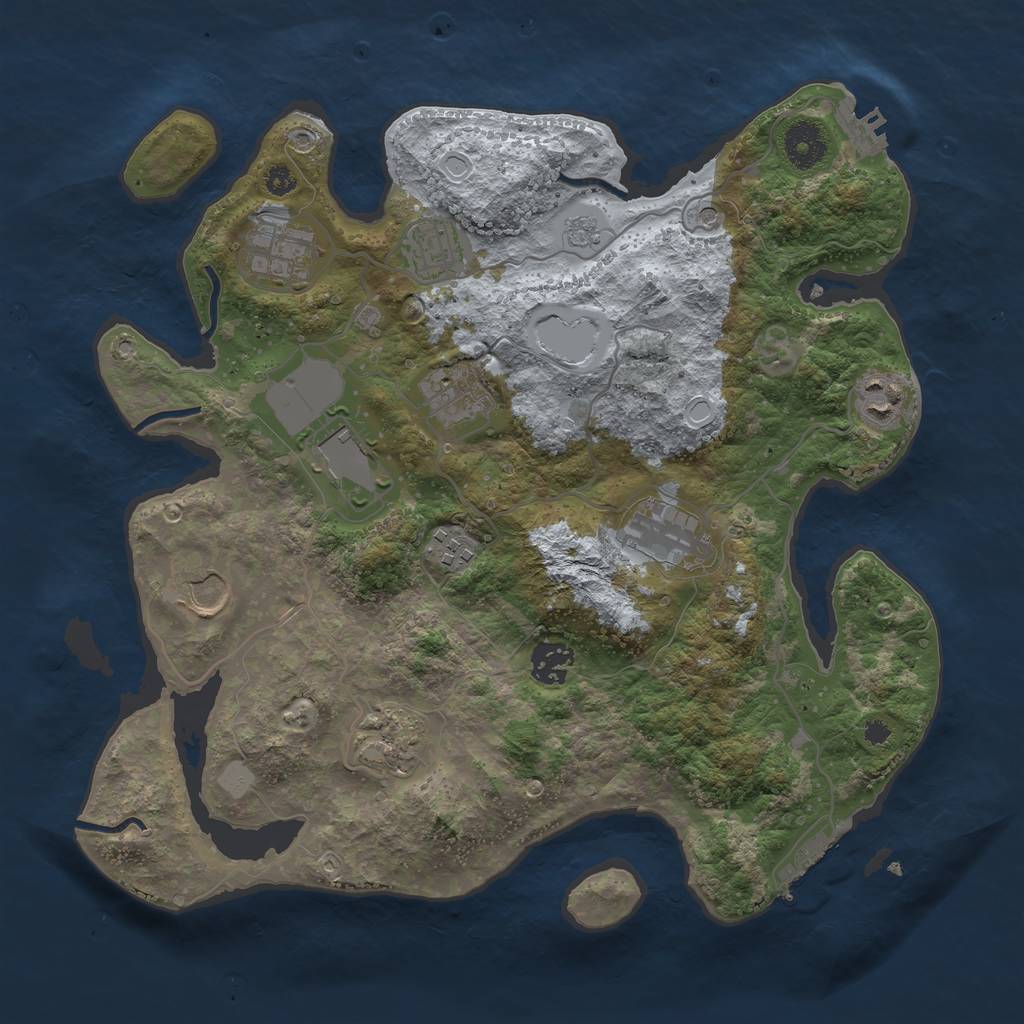 Rust Map: Procedural Map, Size: 3500, Seed: 26470743, 19 Monuments