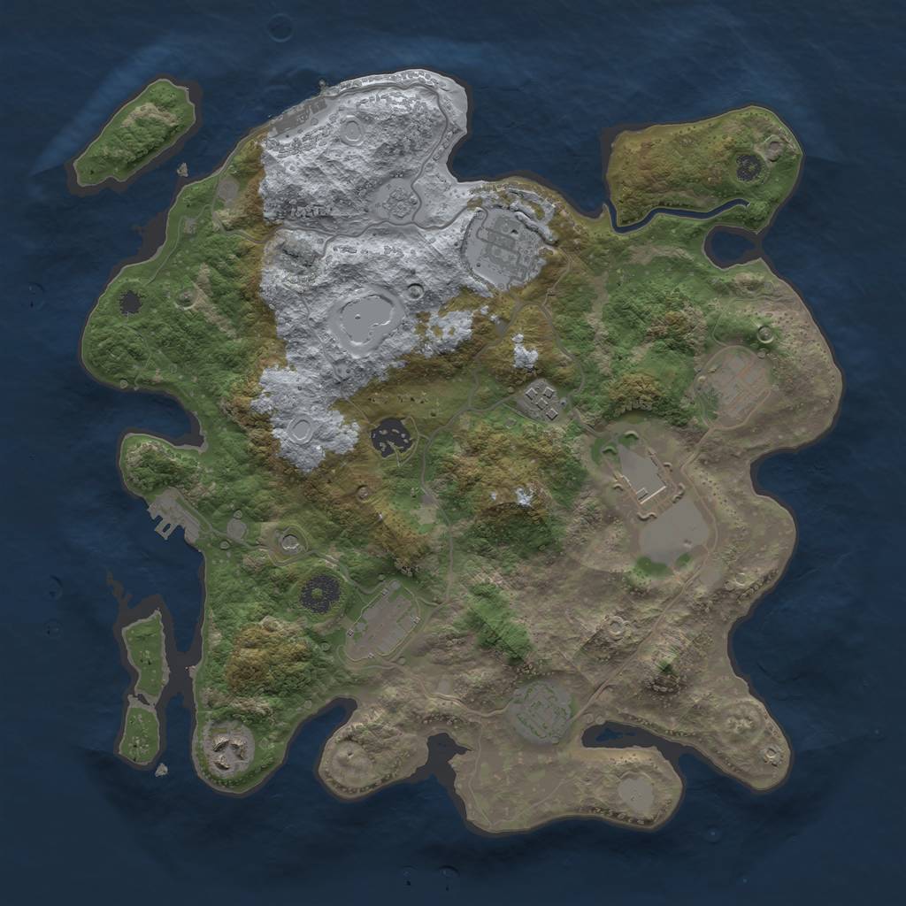 Rust Map: Procedural Map, Size: 3500, Seed: 91149126, 17 Monuments