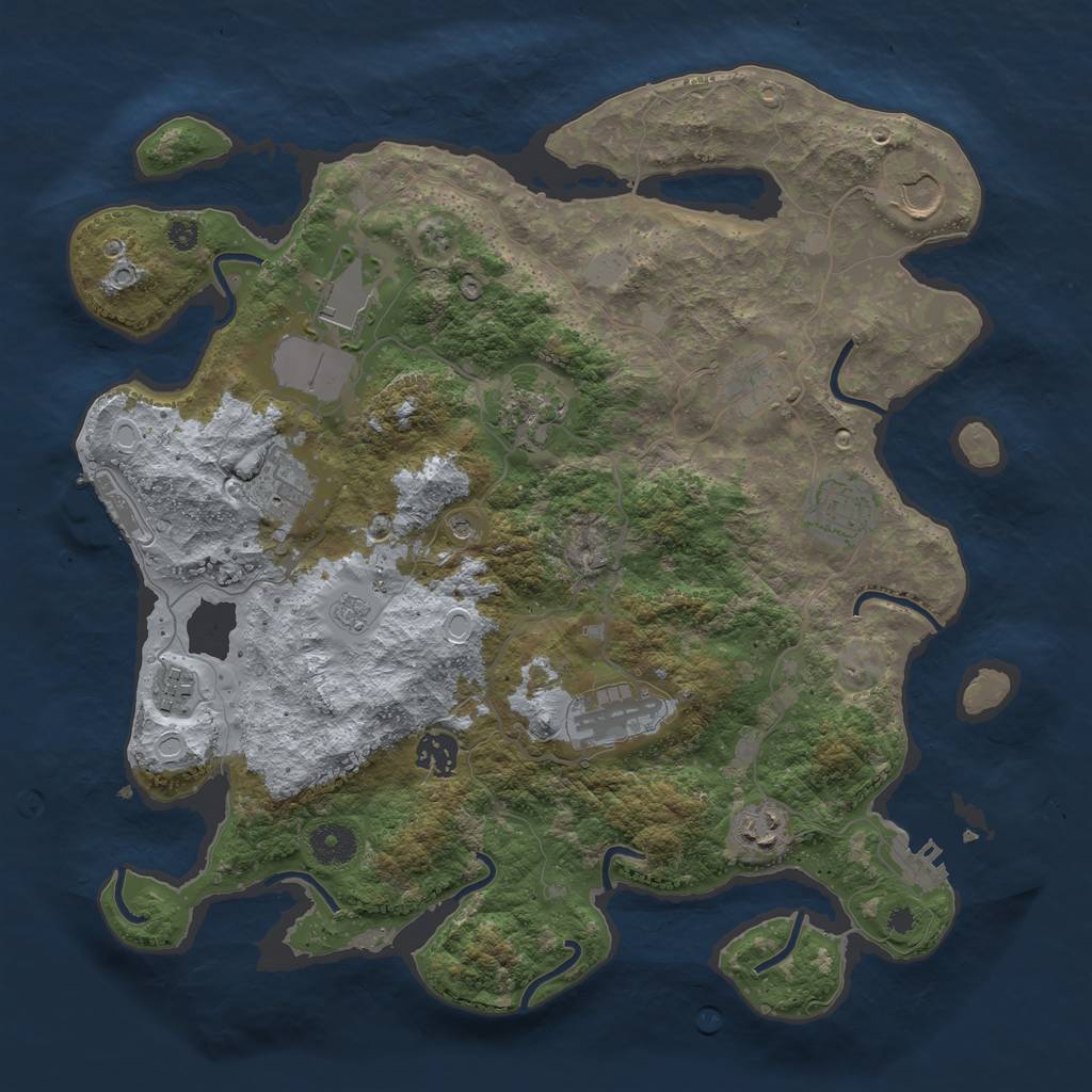 Rust Map: Procedural Map, Size: 3700, Seed: 25682567, 19 Monuments
