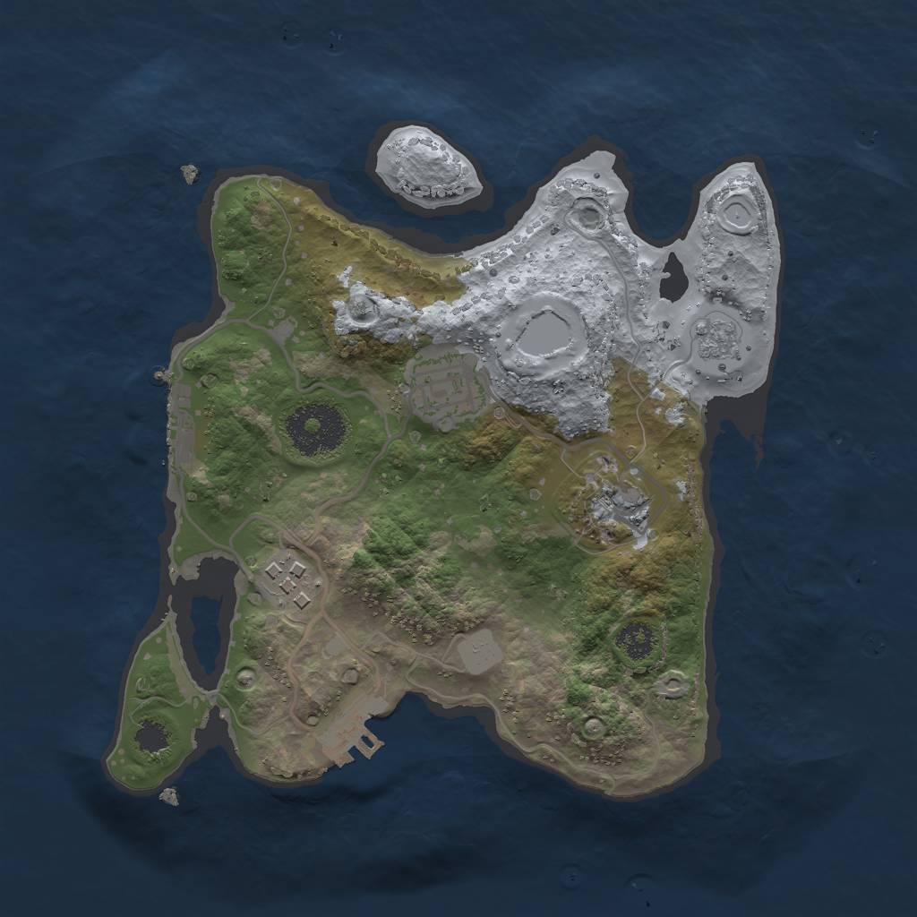 Rust Map: Procedural Map, Size: 2500, Seed: 2006248523, 11 Monuments