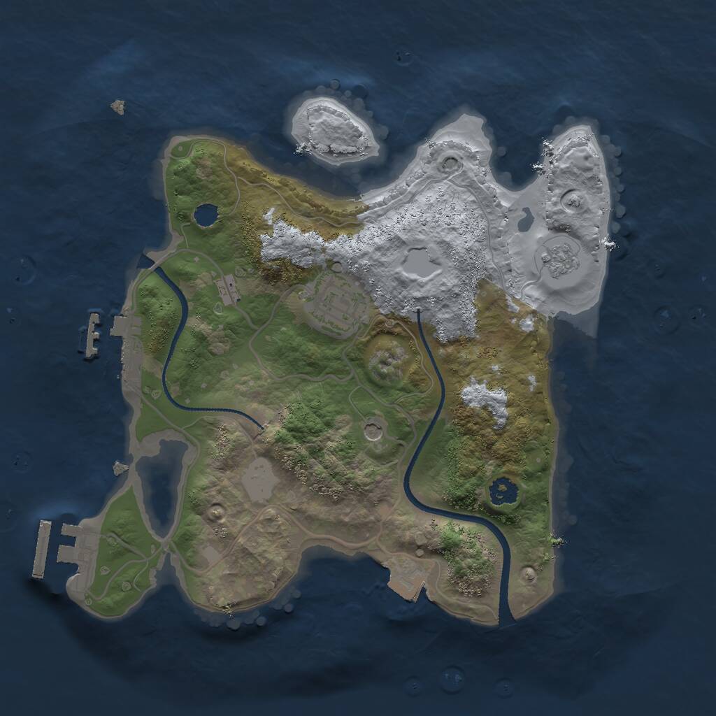 Rust Map: Procedural Map, Size: 2500, Seed: 2006248523, 6 Monuments