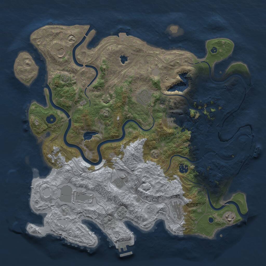 Rust Map: Procedural Map, Size: 4250, Seed: 1774734445, 15 Monuments