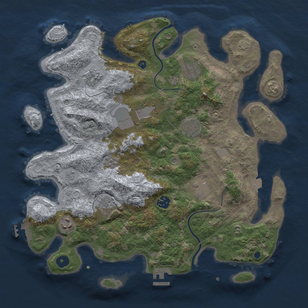 Rust Map: Procedural Map, Size: 3750, Seed: 71959117, 15 Monuments