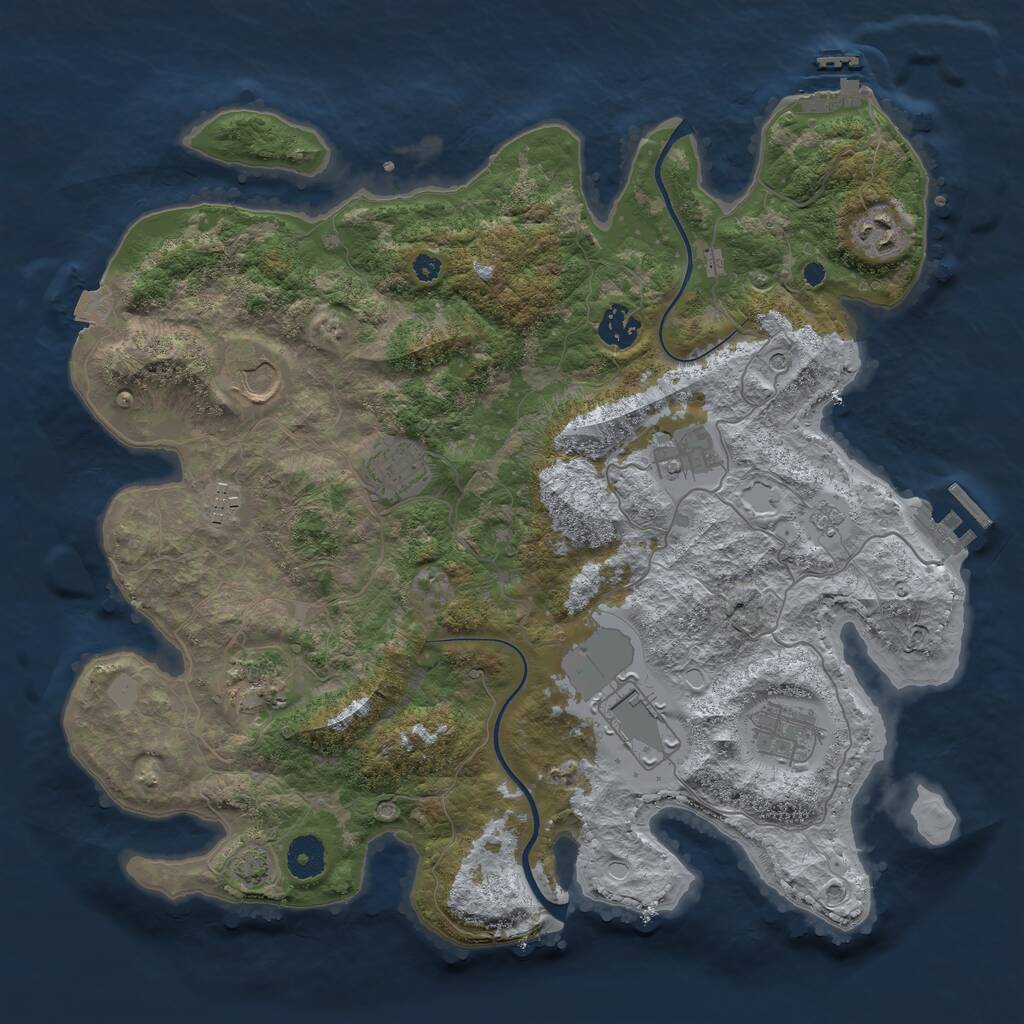 Rust Map: Procedural Map, Size: 3750, Seed: 567393819, 15 Monuments