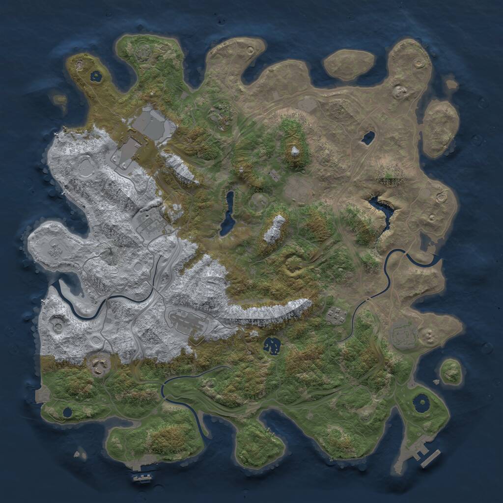 Rust Map: Procedural Map, Size: 4300, Seed: 172340580, 15 Monuments
