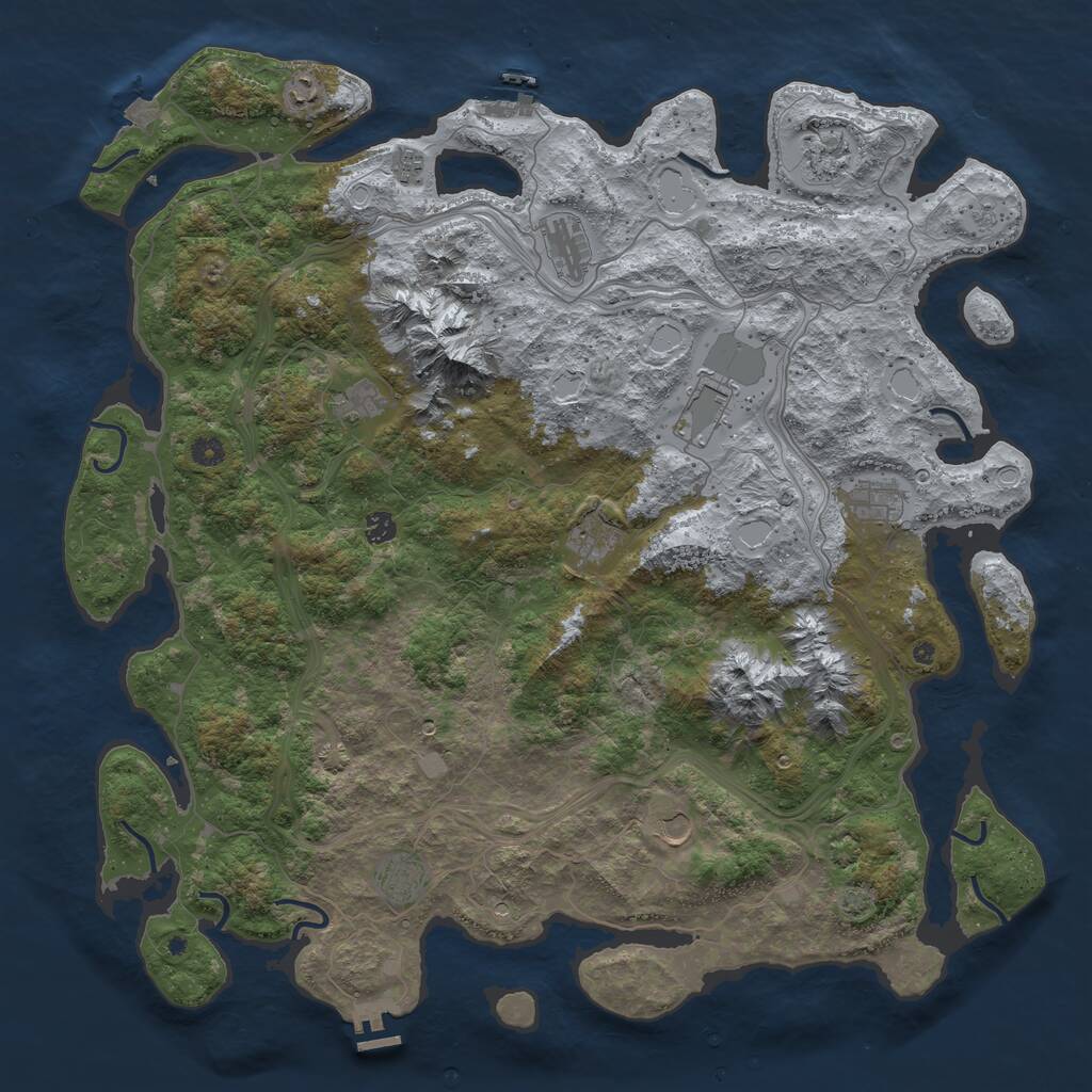 Rust Map: Procedural Map, Size: 5000, Seed: 2006248523, 17 Monuments