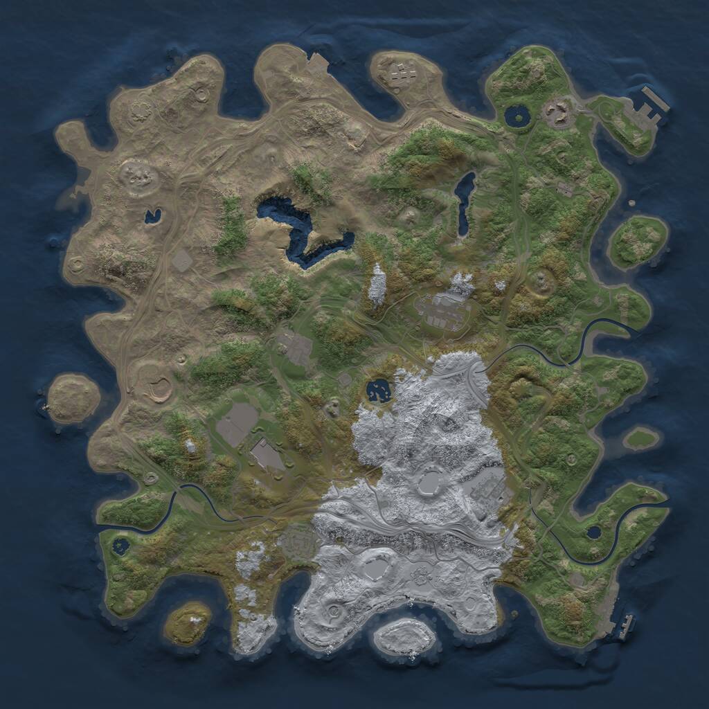 Rust Map: Procedural Map, Size: 4300, Seed: 2104702052, 15 Monuments