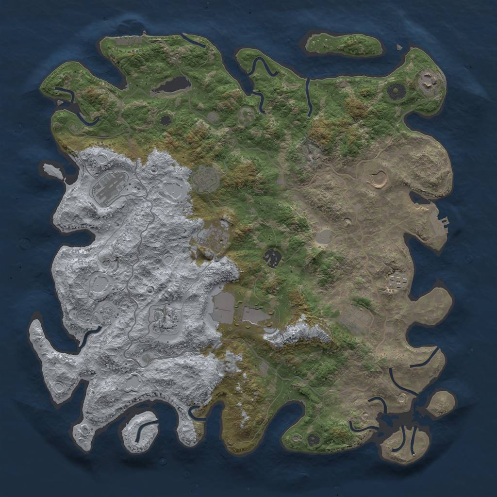 Rust Map: Procedural Map, Size: 4200, Seed: 59513096, 19 Monuments