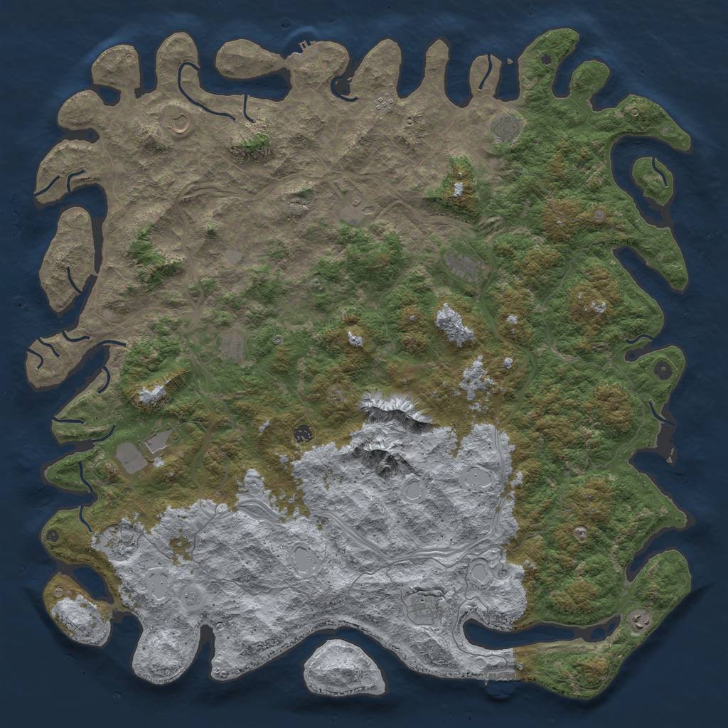 Rust Map: Procedural Map, Size: 6000, Seed: 56481, 20 Monuments
