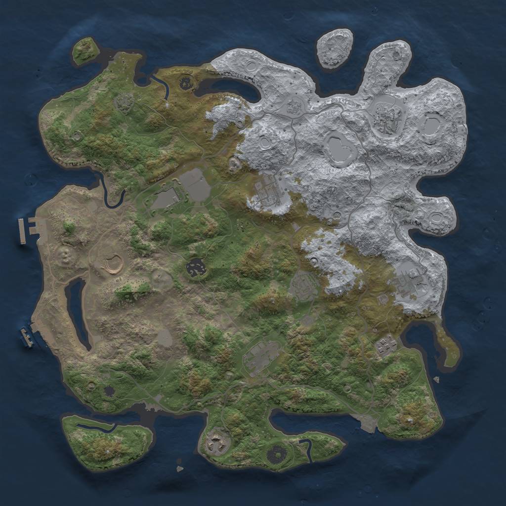 Rust Map: Procedural Map, Size: 4000, Seed: 1510774717, 18 Monuments