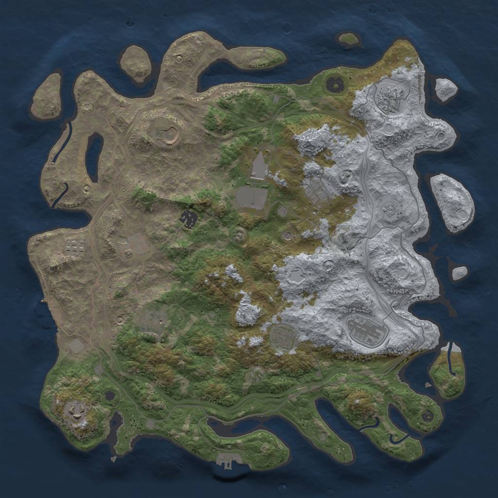Rust Map: Procedural Map, Size: 4250, Seed: 1082591706, 20 Monuments